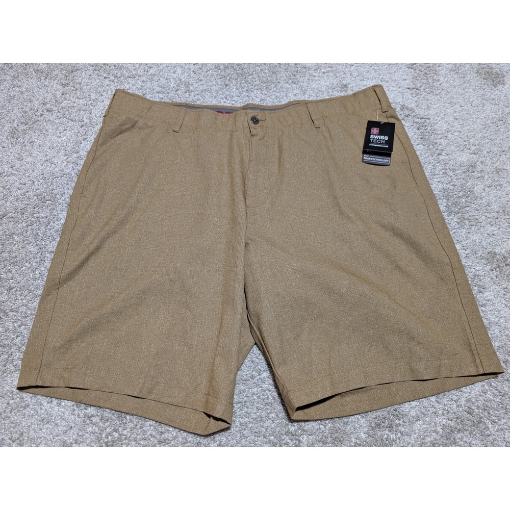 Swiss Tech Performance Shorts Mens 44 Brown Heather Performance Short Golf New